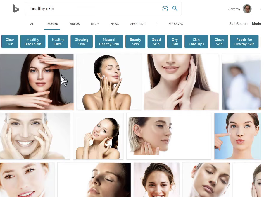 Healthy skin example