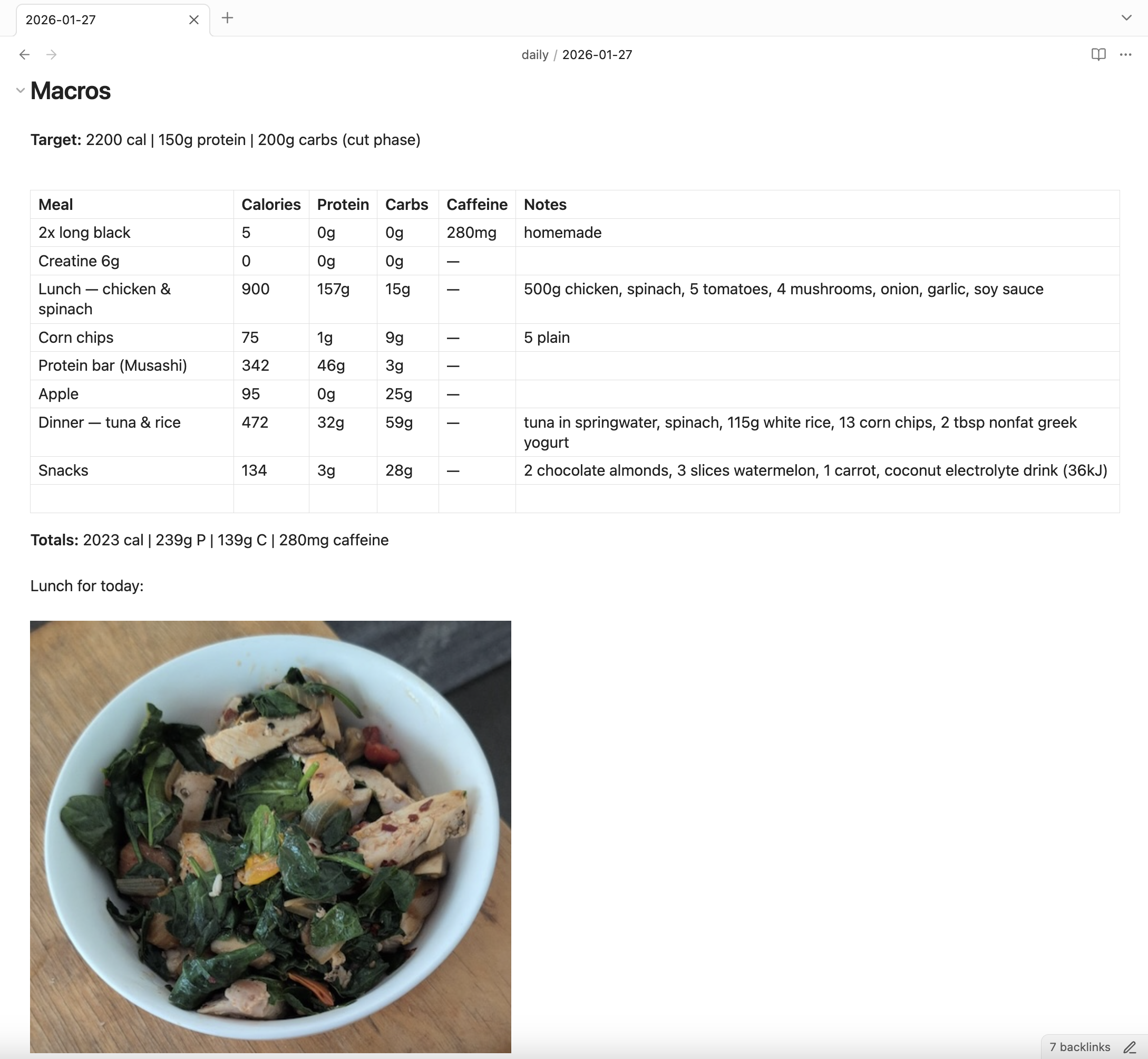 Macros and Calorie tracking