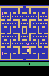 Pacman state in ALE after moving right for 100 frames